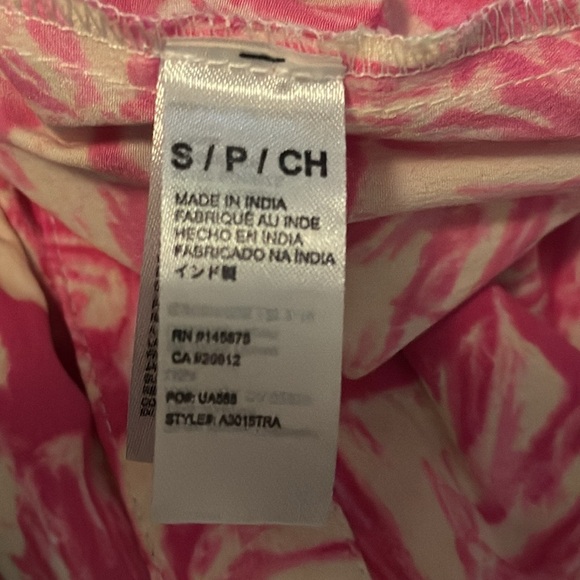 Amuse Tropical Print Pants Hot Pink Size Small - Picture 9 of 9